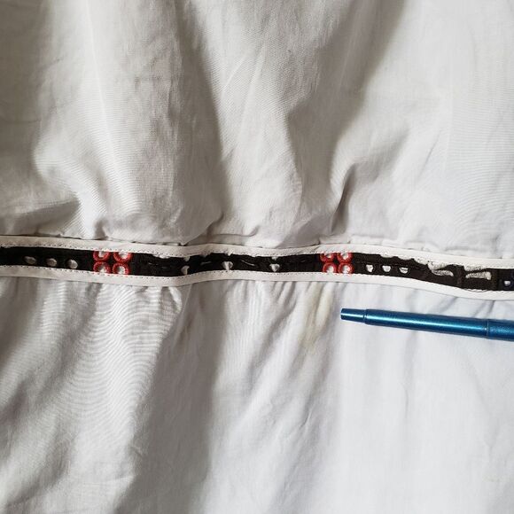 Tory Burch Runway Strappy Eyelet Shift Dress Summer Women's Size 8 Brown Blue - Picture 12 of 14